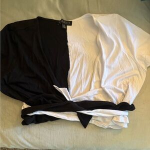 Eloquii Black and White Crop Top